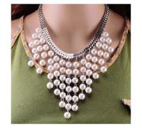 Colliers, Collier de tempérament et de Mode, Collier de Perles Multicouches, chaîne de clavicule de Perles à Pampilles, chaîne de Pull for Femmes,pour Femmes