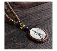 Colliers Collier Ethnique de Plume de Paon de Mode, Collier de Bijoux Vintage de Pull Long de Bois de Santal Fait Main de Bijoux du Népal, (Size : Style3)