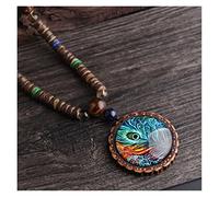 Colliers Collier Ethnique de Plume de Paon de Mode, Collier de Bijoux Vintage de Pull Long de Bois de Santal Fait Main de Bijoux du Népal, (Size : Style5)