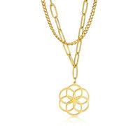 Colliers Colliers Steampunk personnalisés pendentif chaîne tour de cou, chaîne à double couche de personnalité exagérée chevauchant le vent chevauchant six anneaux pendentif collier en acier inoxydabl