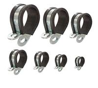 Colliers de fixation de tubes P-Clips de serrage avec insert en caoutchouc choix: Ø 12mm / Band 15mm, 2 Pièces