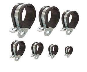 Colliers de fixation de tubes P-Clips de serrage avec insert en caoutchouc choix: Ø 40mm / Band 20mm, 8 Pièces