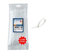 Colliers de fixation en nylon. Blancs. 2,5x100-100 pièces