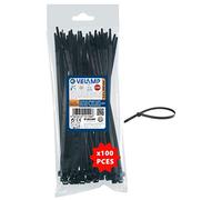 Colliers de fixation en nylon. Noirs. 2,5x200-100 pièces