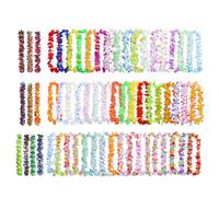 Colliers de fleurs d'Hawaï - Party Lei, Garland Set | Couronnes colorées pour anniversaire festival festival de plage accessoire de costume de mariage, tenue tropicale faveurs pour décora