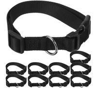 Colliers de Moutons Réglables Noirs, Lot de 10, Polyester