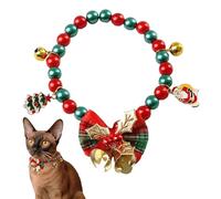 Colliers de Noël pour Chats | Collier Minou Hiver avec Clochette | Collier à Pendentifs Père Noël Sapin Flocon | Avec Nœud et Clochette pour Animal de Compagnie Fille Garçon