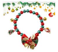 Colliers de Noël pour chiens - Collier pour chien de Noël - Collier chiot féminin - Collier avec cloche en arc et Père Noël, sapin de Noël, flocons de neige - Pendentif élan pour Win