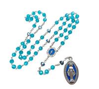 Colliers de prière d'amour catholique avec pendentifs de bénédiction - Chapelet long - Bijoux religieux pour fille