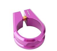 Colliers De Selle Pour VéLo Collier de serrage for tige selle vélo, blocage, vis en alliage titane 31,8/34,9/38,5 mm, for télescopique 27,2/28,6/31,6(TA 31.8MM Purple)