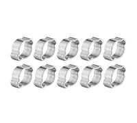 Colliers de serrage, 10 pièces collier de serrage à deux oreilles en acier inoxydable zingué 5-23mm pour Tube de tuyau d'essence Fule(17-20MM)