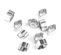 Colliers de serrage, 10 pièces collier de serrage à deux oreilles en acier inoxydable zingué 5-23mm pour Tube de tuyau d'essence Fule(5-7MM)