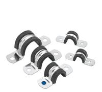 Colliers de serrage à 2 trous en acier inoxydable, 2/5/10 pièces, avec sangle de suspension en caoutchouc isolée, for tuyaux rigides, flexibles et câbles(M8 10pcs)