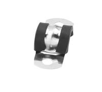 Colliers de serrage à 2 trous en acier inoxydable, 2/5/10 pièces, avec sangle de tuyau en caoutchouc isolée, colliers de suspension for tuyaux rigides et câbles(M130 1pc)