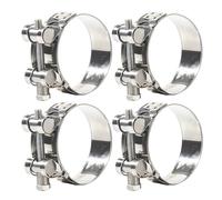 Colliers de Serrage à Boulon en T, 52-55mm Collier d'échappement Universel pour Voitures et Motos, 304 Acier Inoxydable Colliers de Manchon (4 Pièces)