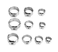 Colliers De Serrage à Sertir Pinces à Oreille Pinces à Oreille 100 Pièces En Acier Inoxydable Simple Oreille Collier De Serrage à Sertir Kit D'assortiment En Continu