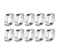 Colliers de serrage, Akozon 10 pièces en acier inoxydable plaqué zinc collier de serrage à deux oreilles 5-23mm collier de conduite de carburant pour Tube de tuyau d'essence Fule(20-23MM)