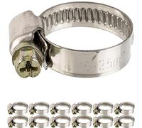 Colliers de serrage avec entraînement à vis sans fin, 12 pcs, plage de serrage Ø 16-25 mm, pour tuyaux 3/4", acier W2, empreinte cruciforme 7, largeur de bande 9 mm, raccordement de lave-vaisselle