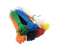 colliers de serrage, colliers de serrage pour câbl Assortiment de 100 serre-câbles en nylon couleur 4 x 200 mm, plastique autobloquant(Red)