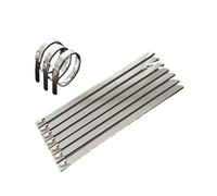 Colliers de serrage en acier inoxydable 100 pcs Métal Preuve Rouille autobloquant Zip Collier 4.6/7.9mm Porte-câbles Boucle De Serrage De La Ceinture En Acier Inoxydable Colliers de Câble(7.9x100mm)