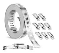 Colliers de serrage en acier inoxydable 304, collier de serrage réglable en acier inoxydable pour tuyau, colliers de serrage avec fixation, colliers de serrage pour tuyau, ensemble de colliers de
