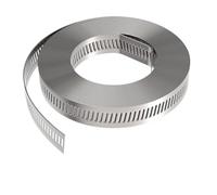 Colliers de serrage en acier inoxydable 304, découpés sur mesure, 30M/50M/100M, sangle métallique, grand engrenage à vis sans fin réglable for colliers de serrage à vis, tuyaux de conduit(50m)