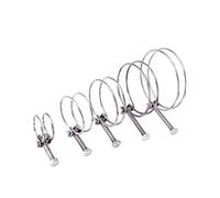 Colliers de serrage en acier inoxydable, 5 pièces 11-85 mm, double fil, pince à eau, clip de tuyau réglable, cerceau de tube SS304, luminaire de plomberie,(73 80 x 3mm)