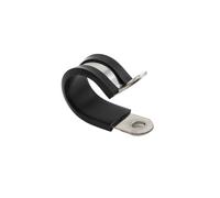 Colliers de serrage en acier inoxydable avec rembo Collier de serrage en acier inoxydable doublé de caoutchouc, type R, à clip en P, noir, 4-60 mm(35mm)