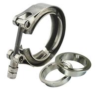 Colliers de serrage en acier inoxydable Kit de serrage bride d'échappement en V acier inoxydable, 38 à 152mm, for la réparation du silencieux(89mm 3.5inch)
