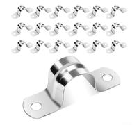 Colliers de serrage en acier inoxydable pour fixer des tuyaux d'eau et des câbles avec design en forme de U pour un soutien stable et durable (16 mm, 20 pièces)
