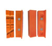 Colliers de serrage en G, 4Pcs Universal Vise Jaw, Magnetic Soft Pad Jaw Pad, Bench Clamps, Rubber Soft Vice Jaws Replacement for Metal Vise Bench Machine Tools (5inch orange)