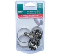 Colliers de serrage en inox - RACO EXPERT - 8 mm - Lot de 8 assortis - 10-16 mm - 14-24 mm - 18-28 mm - 24-36 mm