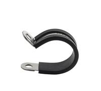 Colliers de serrage en P revêtus de caoutchouc en acier inoxydable 304 de type R, collier de serrage for tuyau de câble, collier de serrage fixe, support de tuyau(Dia24(3pcs))
