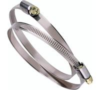 Colliers de serrage Inox - lot de 2 colliers de serrage avec entraînement par vis sans fin, plage de serrage 120-140 mm, largeur de 9 mm pour conduits et gaines de ventilation, VMC et Hotte de 125mm