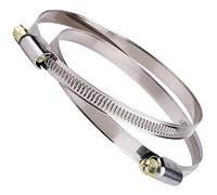 Colliers de serrage Inox - lot de 2 colliers de serrage avec entraînement par vis sans fin, plage de serrage 120-140 mm, largeur de 9 mm pour conduits et gaines de ventilation, VMC et Hotte de 125mm