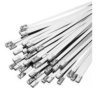 Colliers De Serrage Métalliques Attaches de câble en acier inoxydable, attaches à fermeture éclair en métal robuste, anneau de fixation autobloquant polyvalent(4.6x150mm,300PCS)