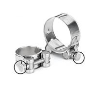 Colliers de serrage puissants en acier inoxydable 304, for tuyaux d'échappement, d'air et d'eau, étanchéité Durable, outil soudage réparation à force puissante(Hex,36-39mm(1pcs))