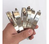 Colliers de serrage réglables en acier inoxydable, 10 pièces - Colliers de serrage à vis sans fin durables for conduites et tuyaux de carburant (tailles 8 à 100 mm)(27-51mm)