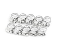 Colliers de serrage réglables en acier inoxydable, 10 pièces, colliers de serrage robustes à engrenage à vis sans fin for usage automobile, marin et domestique(13mm-19mm)