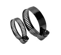 Colliers de serrage réglables en acier inoxydable noir, 1 à 5 pièces, 6 à 216 mm, colliers de serrage à vis sans fin for conduites d'eau et de gaz(6-12mm 5pcs)