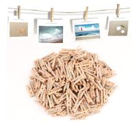 Colliers De Serrage Réutilisables 200 MmLot de 200 Mini Pinces à Linge en Bois Massif 25 mm - Naturelles, Légères, avec Ressorts INOX - Idéales pour Déco Murale, Photos, Artisanat