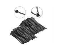 : 200 colliers de serrage réutilisables - Noir - 200 x 7,6 mm