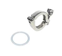 Colliers de serrage sanitaires à trois viroles en acier inoxydable SS 304, 1,5", 2", 3", 1/2/5 pièces, adaptés aux brides de tuyaux avec joint en silicone(5 PCS,K-50.5mm 1.5 inch)