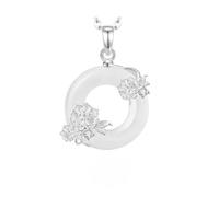 Colliers En Argent pour Femmes Argent Sterling S925 Pendentif Représentant Douze Divinités Florales Bijoux Gardiens Cadeau D'Anniversaire pour Petite Amie Maman Épouse Rose Trémière De Juillet
