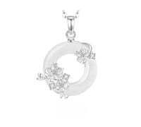 Colliers En Argent pour Femmes Argent Sterling S925 Pendentif Représentant Douze Divinités Florales Bijou Gardien Cadeau D'Anniversaire pour Petite Amie Maman Épouse Février Fleur D'Abricotier