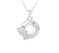 Colliers En Argent pour Femmes Pendentif En Argent Sterling S925 Orné D'Une Fleur et De Calcédoine Blanche Représentant Douze Divinités Florales. Bijou Idéal pour Un Anniversaire Ou Un Cadeau D