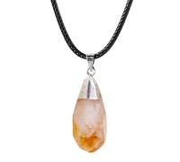 Colliers en citrine pour femme - Collier avec pendentif géométrie sacrée | Pendentifs en cristal naturel, bijoux élégants, colliers énergétiques, collection de pierres précieuses en cristal