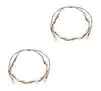 Colliers en copeaux en mer tressé puka coquilles de Plage Bijoux Bijoux Femme Collier Pendant Noir