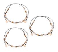 Colliers en copeaux en mer tressé puka coquilles de Plage Bijoux Bijoux Femme Collier Pendant Noir
