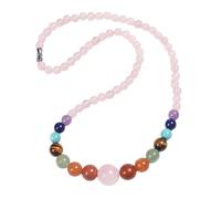 Colliers En Cristal Des 7 Chakras pour Femmes et Hommes,Pierres Précieuses Naturelles,Collier de Perles,Cristaux Énergétiques Reiki,Chaîne,Méditation,Yoga,Équilibre,Bijoux Cadeaux,50 Cm/20'',Qu